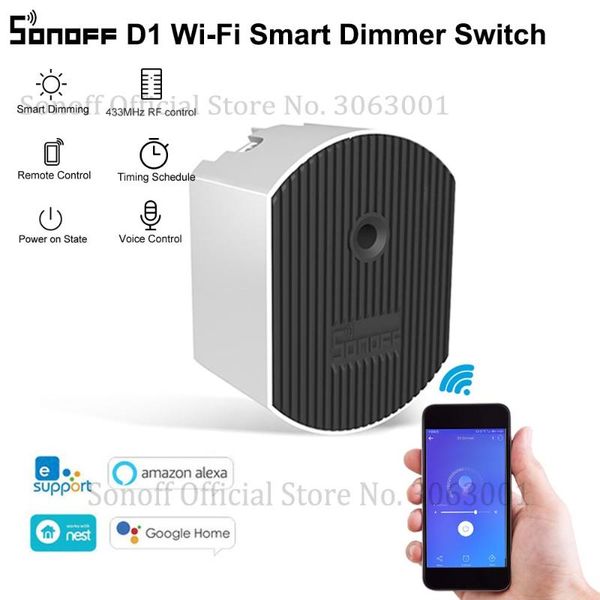sonoff d1 wifi smart dimmer switch diy smart home mini switch module adjust light brightness app/voice/rm433 rf remote control
sonoff d1 wifi smart dimmer switch diy smart home mini switch module adjust light brightness app/voice/rm433 rf remote control