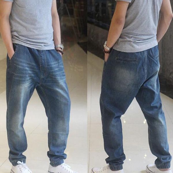 men's jeans loose harem pants stretch skateboard baggy blue male hanging crotch trousres
men's jeans loose harem pants stretch skateboard baggy blue male hanging crotch trousres