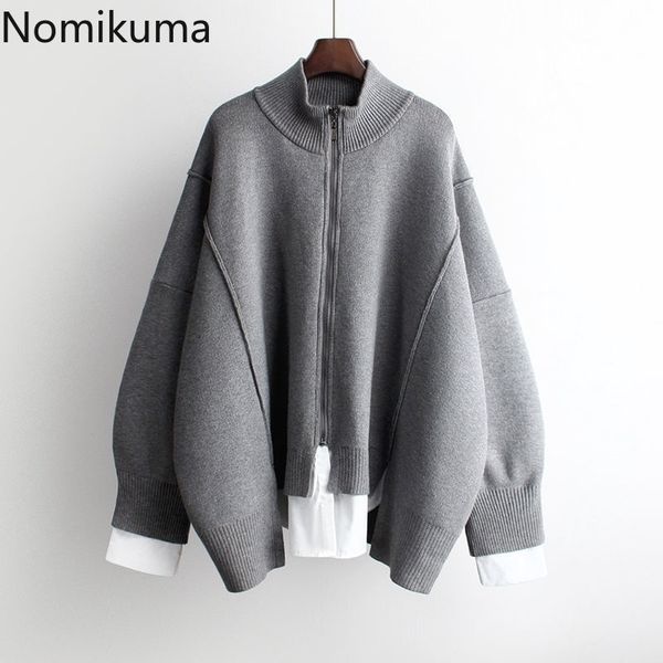 nomikuma korean fake two pieces knitted jacket patchwork long sleeve zipper sweater coat autumn new causal knitwear 6c418 201030, White;black
nomikuma korean fake two pieces knitted jacket patchwork long sleeve zipper sweater coat autumn new causal knitwear 6c418 201030, White;black