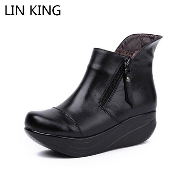 lin king vintage zipper women boots black genuine leather wedges swing shoes warm plush winter shoes round toe platform
lin king vintage zipper women boots black genuine leather wedges swing shoes warm plush winter shoes round toe platform