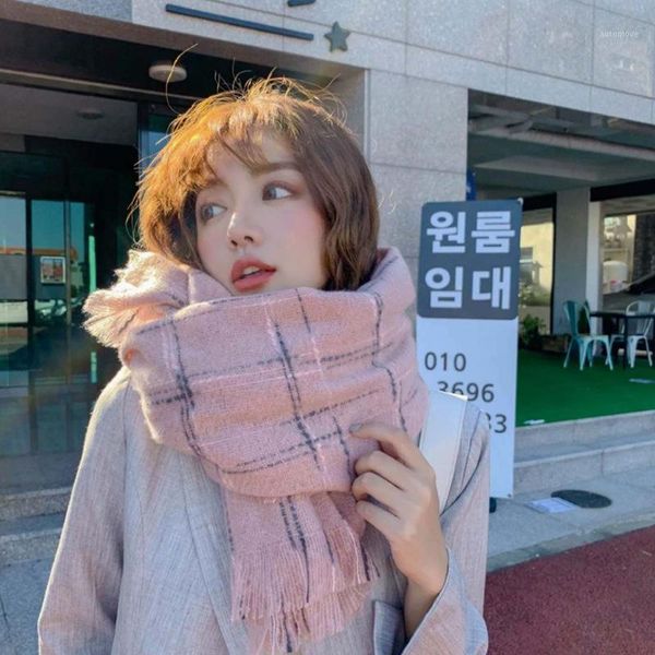 scarf female winter korean version wild new student plaid japanese thick warmth big shawl dual-use bib autumn winter bufanda1, Blue;gray
scarf female winter korean version wild new student plaid japanese thick warmth big shawl dual-use bib autumn winter bufanda1, Blue;gray