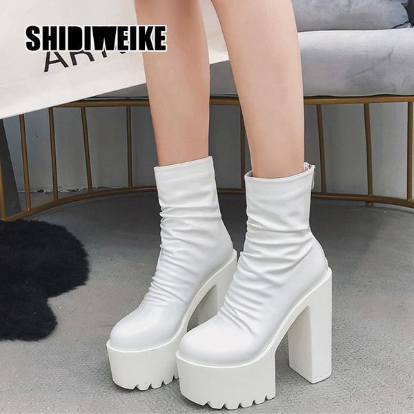 boots 2021 autumn winter platform high heels back zipper black white short for women waterproof gothic shoes v957
boots 2021 autumn winter platform high heels back zipper black white short for women waterproof gothic shoes v957