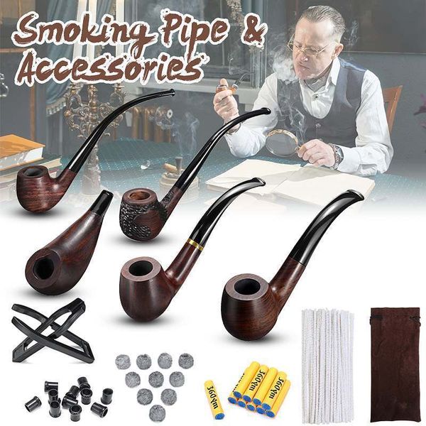 ebony durable wooden long handle smoking pipe + tobacco cigarettes cigar pipes accessories for boyfriend father gift
ebony durable wooden long handle smoking pipe + tobacco cigarettes cigar pipes accessories for boyfriend father gift