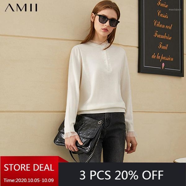 amii minimalism winter fashion 100%wool sweaters for women causal lace patchwork slim fit sweater female pullover 120706311, White;black
amii minimalism winter fashion 100%wool sweaters for women causal lace patchwork slim fit sweater female pullover 120706311, White;black