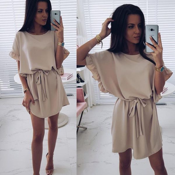 summer party dress short batwing sleeve o-neck dress women fashion sashes mini dresses female dress with belt, Black;gray
summer party dress short batwing sleeve o-neck dress women fashion sashes mini dresses female dress with belt, Black;gray