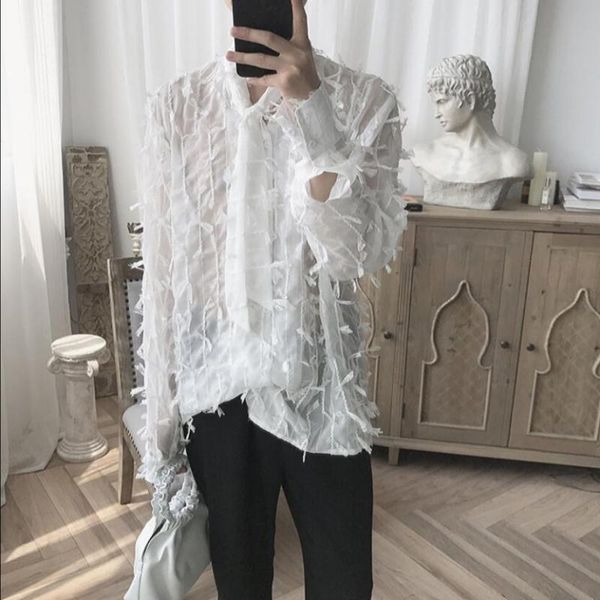 men's casual shirts summer men tie loose silhouette korean style simple fashion sunscreen shirt hairstylist nightclub dj singer long sl, White;black
men's casual shirts summer men tie loose silhouette korean style simple fashion sunscreen shirt hairstylist nightclub dj singer long sl, White;black