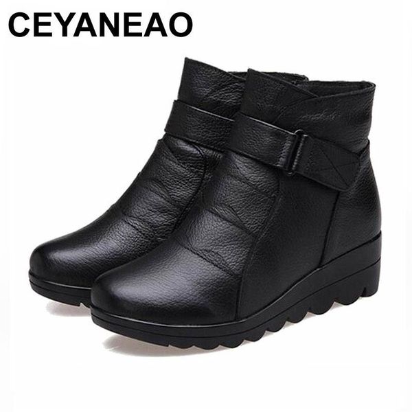 ceyaneao 2020 snow boots shoes women genuine leather winter boots women warm plush winter shoes plus size 41, Black
ceyaneao 2020 snow boots shoes women genuine leather winter boots women warm plush winter shoes plus size 41, Black