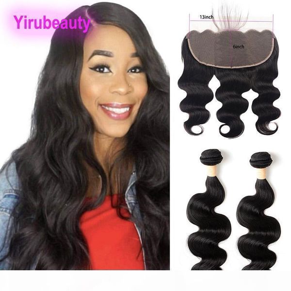 indian virgin raw human hair body wave two bundles with 13x6 lace frontal with baby hair wefts with closure part body wave, Black;brown 
indian virgin raw human hair body wave two bundles with 13x6 lace frontal with baby hair wefts with closure part body wave, Black;brown