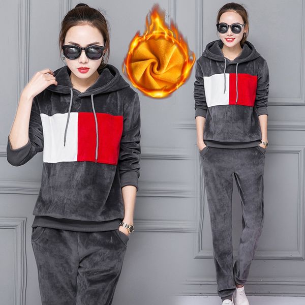 two pieces of double faced plush plush for women winter women's sportswear sportswear in autumn and winter lpazy, Gray
two pieces of double faced plush plush for women winter women's sportswear sportswear in autumn and winter lpazy, Gray
