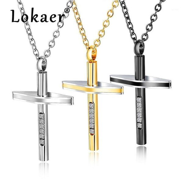 lokaer neo-gothic style cz crystal stainless steel cross pendant necklaces for man women link chain jewelry gift collier n182891, Silver
lokaer neo-gothic style cz crystal stainless steel cross pendant necklaces for man women link chain jewelry gift collier n182891, Silver