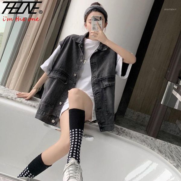 thhone jeans vest for women denim sleeveless jackets waistcoat loose outwear plus size casual chalecos mujer kamizelka damska1, Black;white
thhone jeans vest for women denim sleeveless jackets waistcoat loose outwear plus size casual chalecos mujer kamizelka damska1, Black;white