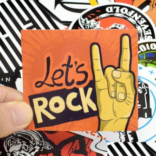 100 Pcs Rock Stickers Metallic Band Car Decals For Home Party Decor Diy Lapluggage Guitar Skateboard Drum Bike Mot Sqcvrp Toys2010