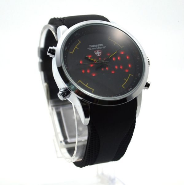 smart men's silicone electronic touch screen low price led fashion sports dual display watch