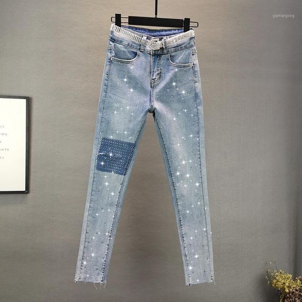 rhinestone denim women jeans summer new high waist patchwork skinny pencil female jeans, Blue
rhinestone denim women jeans summer new high waist patchwork skinny pencil female jeans, Blue