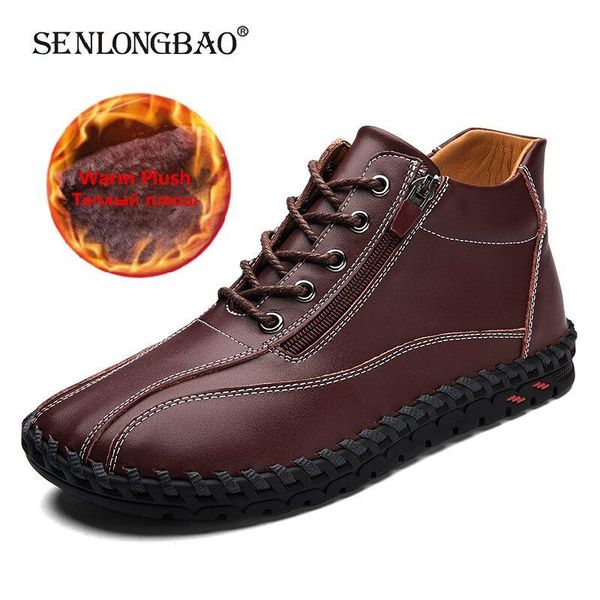 2020 men's winter boots handmade leather men's ankle boots fur warm snow outdoor comfortable motorcycle, Black
2020 men's winter boots handmade leather men's ankle boots fur warm snow outdoor comfortable motorcycle, Black