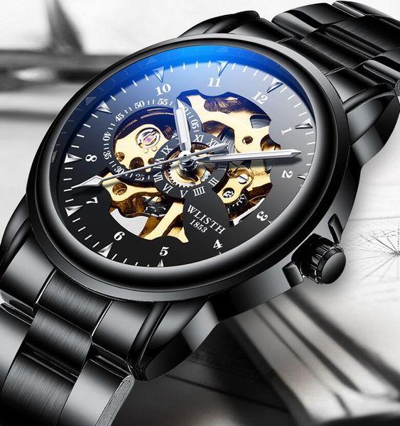 wlisth men mechanical watch leather men watch luminous mechanical watch, Slivery;brown 
wlisth men mechanical watch leather men watch luminous mechanical watch, Slivery;brown