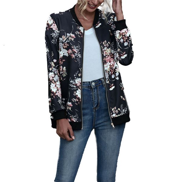 spring and autumn women's zipper floral print fashion long sleeve chain bomber coat women motorcycle jacket, Black;brown
spring and autumn women's zipper floral print fashion long sleeve chain bomber coat women motorcycle jacket, Black;brown