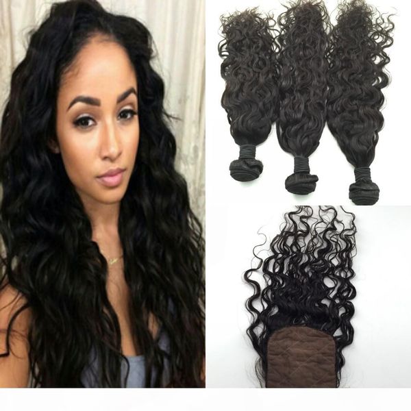 brazilian european indian virgin hair weave water wave 4pcs lot middle part silk base closure with bundles 6a human hair extension, Black
brazilian european indian virgin hair weave water wave 4pcs lot middle part silk base closure with bundles 6a human hair extension, Black