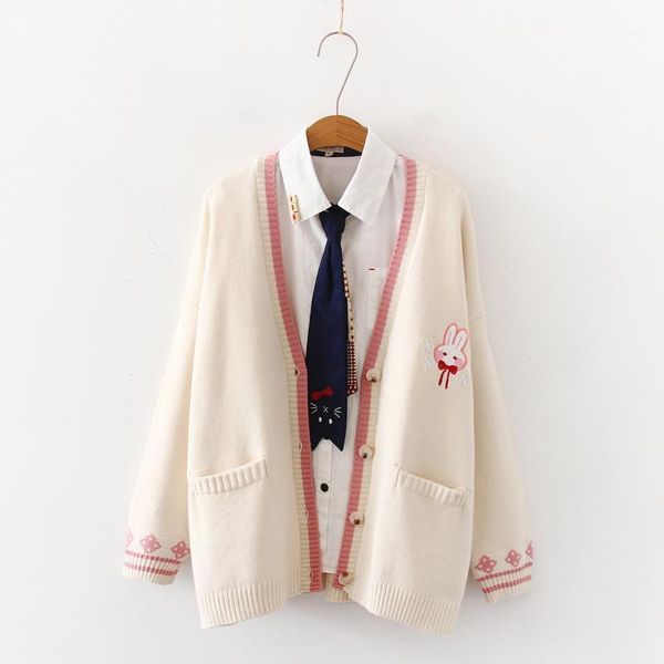 cute cartoon women's knitted sweater loose cardigan long sleeve early fall v-neck sweaters cute girls beige blue pink11, White
cute cartoon women's knitted sweater loose cardigan long sleeve early fall v-neck sweaters cute girls beige blue pink11, White