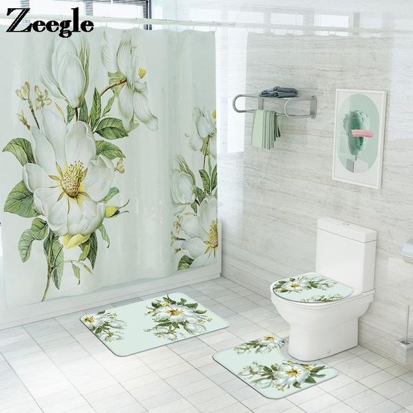 bath mats floral bathroom carpet shower room toilet floor mat seat cover non-slip set with curtain
bath mats floral bathroom carpet shower room toilet floor mat seat cover non-slip set with curtain