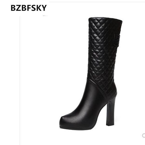 2021genuine leather boots woman mid calf boot slim women winter shoes plush lining square heel footware female black platforms
2021genuine leather boots woman mid calf boot slim women winter shoes plush lining square heel footware female black platforms