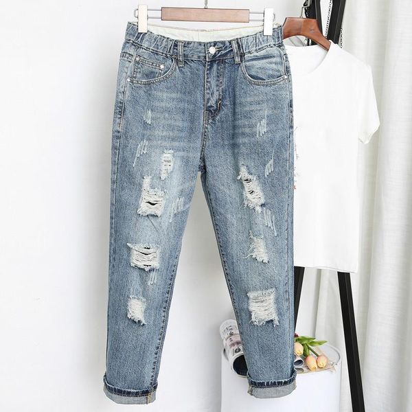 women's jeans vintage boyfriend for women high waist denim ladies ripped holes harem woman pants plus size xl-5xl, Blue
women's jeans vintage boyfriend for women high waist denim ladies ripped holes harem woman pants plus size xl-5xl, Blue
