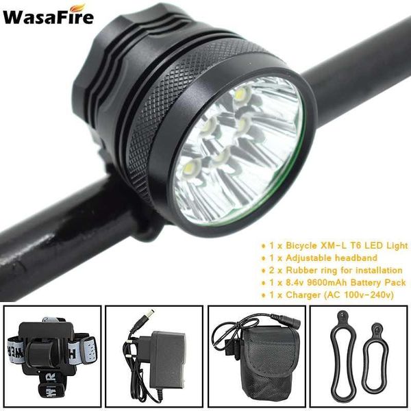 wasafire 15000lm 9*xml-t6 led bicycle bike headlight lamp torch front cycling bike light 9600mah battery with charger
wasafire 15000lm 9*xml-t6 led bicycle bike headlight lamp torch front cycling bike light 9600mah battery with charger