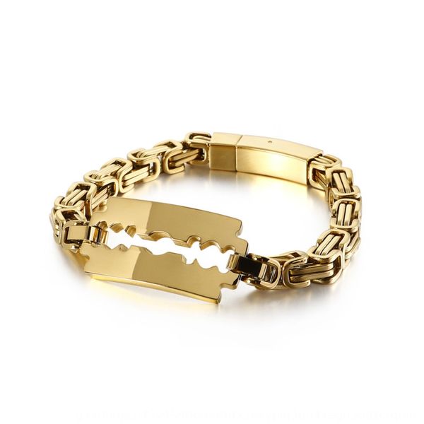 men's stainless steel creative titanium steel imperial chain blade curved brand personalized bracelet bracelet fashion jewelry wd1zr, Golden;silver
men's stainless steel creative titanium steel imperial chain blade curved brand personalized bracelet bracelet fashion jewelry wd1zr, Golden;silver