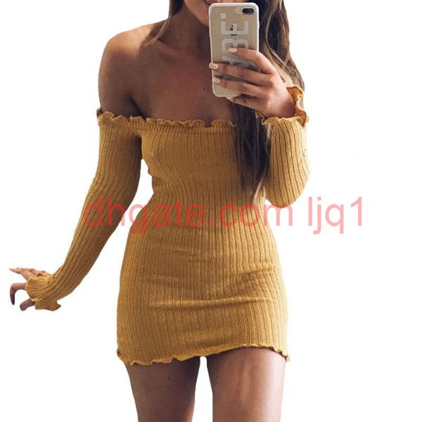 fashion women dresses long sleeve off shoulder club slim bodycon knitted sweater mini casual night dresses gray black red, Black;gray
fashion women dresses long sleeve off shoulder club slim bodycon knitted sweater mini casual night dresses gray black red, Black;gray