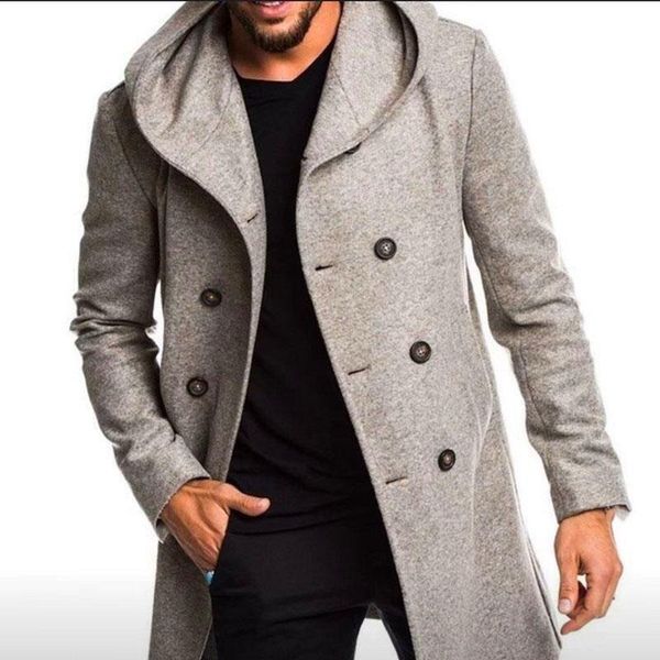 men's wool & blends winter men windbreaker handsome est double-breasted outwear hooded woolen solid color coat plus size in stock, Black
men's wool & blends winter men windbreaker handsome est double-breasted outwear hooded woolen solid color coat plus size in stock, Black