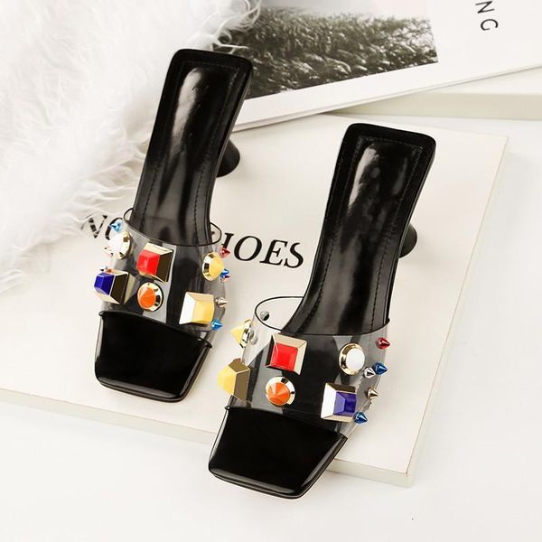 slippers 2021 summer shoes woman fashion colorful rhinestone rivet slides high heels flip flops transparent pvc women shoes1, Black
slippers 2021 summer shoes woman fashion colorful rhinestone rivet slides high heels flip flops transparent pvc women shoes1, Black