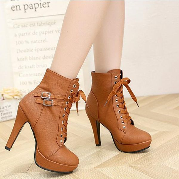 high heels boots women ladies ankle lace up female buckle casual round toe platform woman fashion shoes plus size 2020, Black
high heels boots women ladies ankle lace up female buckle casual round toe platform woman fashion shoes plus size 2020, Black