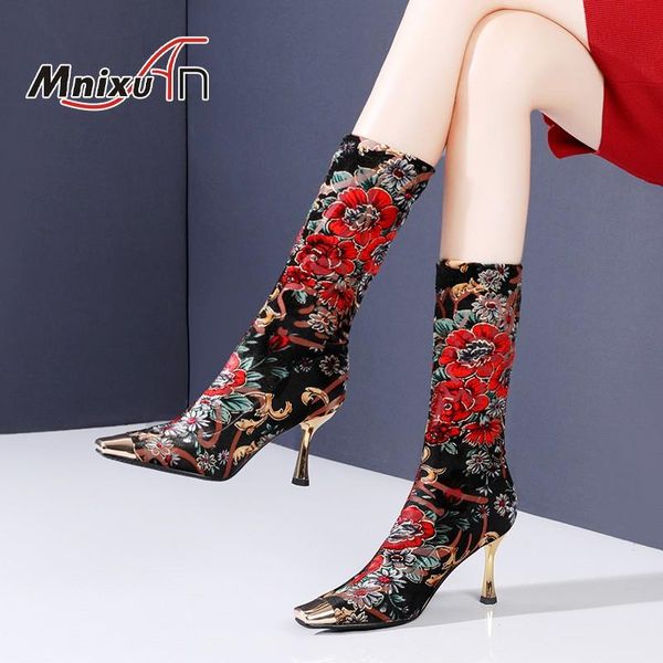 boots luxury shoes woman designer heels winter 2021 square toe slip on stretch fabric flowers thin high calf ladies size 9, Black
boots luxury shoes woman designer heels winter 2021 square toe slip on stretch fabric flowers thin high calf ladies size 9, Black
