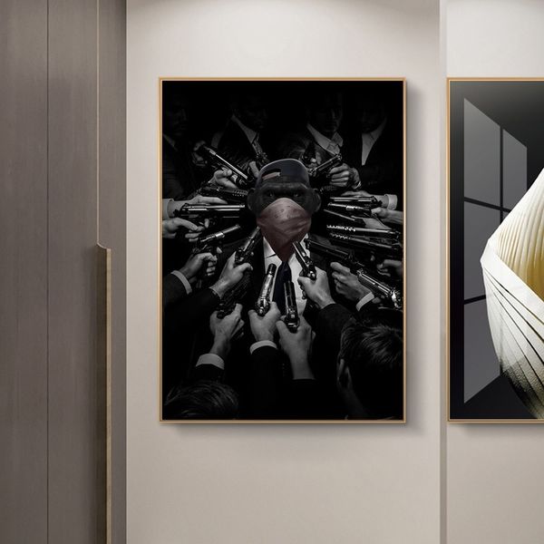bandit monkey canvas oil painting black & white funny animal posters prints wall art picture for living room bedroom home decoration
bandit monkey canvas oil painting black & white funny animal posters prints wall art picture for living room bedroom home decoration
