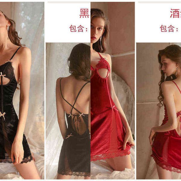 nxy set 2022 lingerie velvet dew temptation suspender skirt halter nightdress home service suit cosplay 1222, Red;black
nxy set 2022 lingerie velvet dew temptation suspender skirt halter nightdress home service suit cosplay 1222, Red;black