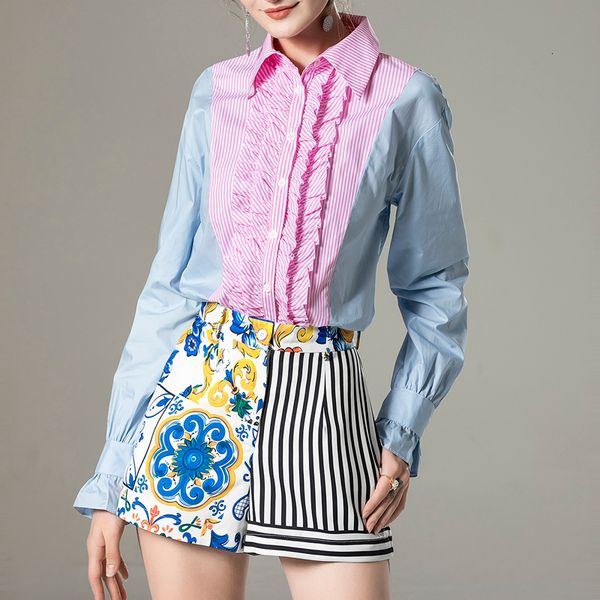 2021 spring new printing style stripe long sleeve plissado flower temperament mini shorts two girls suit parts 907p, White
2021 spring new printing style stripe long sleeve plissado flower temperament mini shorts two girls suit parts 907p, White