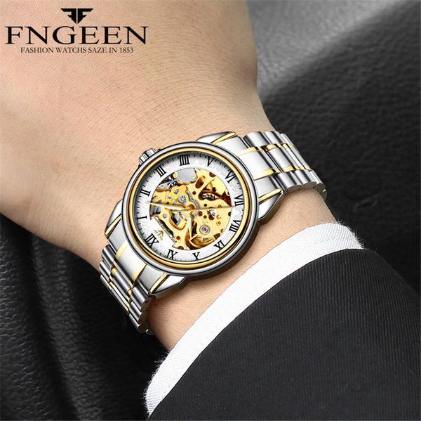 hours wristwatch fngeen luxury watches winding mechanical automatic gold stainless waterproof men steel skeleton time male 8866g gnlxn, Slivery;brown
hours wristwatch fngeen luxury watches winding mechanical automatic gold stainless waterproof men steel skeleton time male 8866g gnlxn, Slivery;brown
