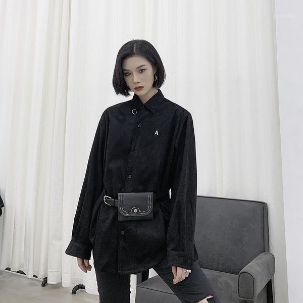 women vintage rivet waist bag design loose long sleeve suede shirt female streetwear punk gothic black shirt coat outerwear1, White
women vintage rivet waist bag design loose long sleeve suede shirt female streetwear punk gothic black shirt coat outerwear1, White