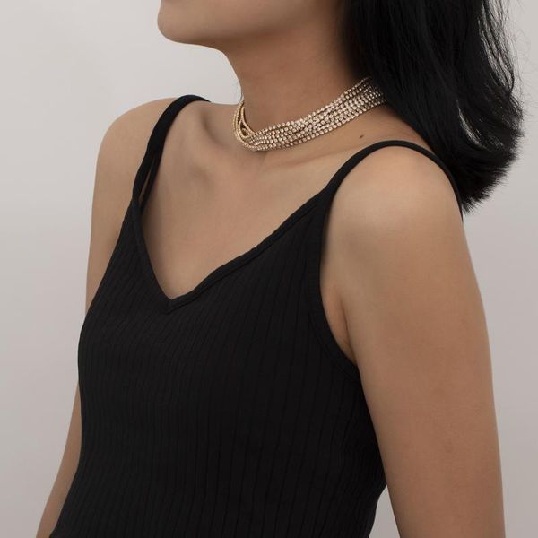 luxury multilayer rhinestone chain collar fashion choker necklace for women elegant vintage creative jewelry party shine gifts, Silver
luxury multilayer rhinestone chain collar fashion choker necklace for women elegant vintage creative jewelry party shine gifts, Silver