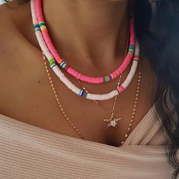multicolor boho polymer clay pearl necklace soft pottery choker necklace colored surfer bead collar handmade femme jewelry gift, Golden;silver
multicolor boho polymer clay pearl necklace soft pottery choker necklace colored surfer bead collar handmade femme jewelry gift, Golden;silver