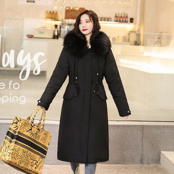2021 newwomen's winter x-long slim hooded jacket women wool liner plus size with fur collar cotton padded thick coat u1uy, Black
2021 newwomen's winter x-long slim hooded jacket women wool liner plus size with fur collar cotton padded thick coat u1uy, Black