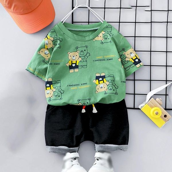summer cute boy suit casual summer suit boy cartoon short sleeve bear t-shirt + shorts1, White
summer cute boy suit casual summer suit boy cartoon short sleeve bear t-shirt + shorts1, White