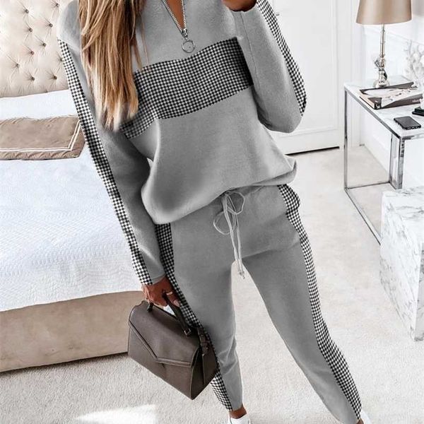 women fashion2 piece set elegant casual zipper design long sleeve & drawstring waist pants sport tracksuit autumn 211221, White
women fashion2 piece set elegant casual zipper design long sleeve & drawstring waist pants sport tracksuit autumn 211221, White