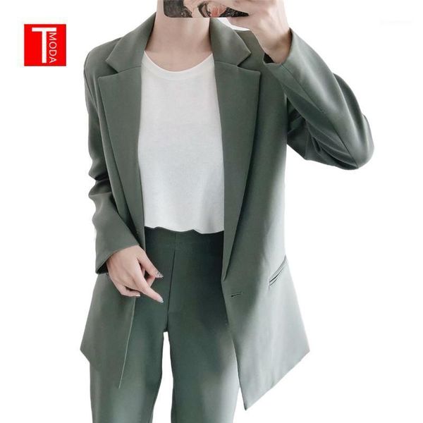 tmoda432 women 2021 fashion office wear single button green blazers coat vintage long sleeve pockets female outerwear chic 1, White;black
tmoda432 women 2021 fashion office wear single button green blazers coat vintage long sleeve pockets female outerwear chic 1, White;black