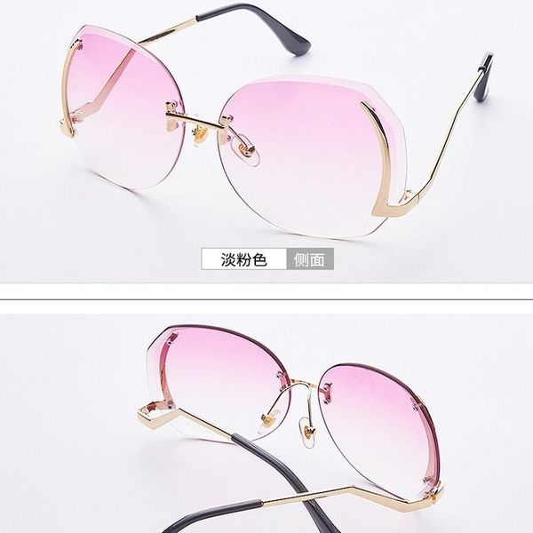 

Brand Abay New Gradient Trend Women Sunglasses Frameless Sun Glasses Retro Metal Ocean Film Color Sunshade Mirror UV400 Oculos, White;black