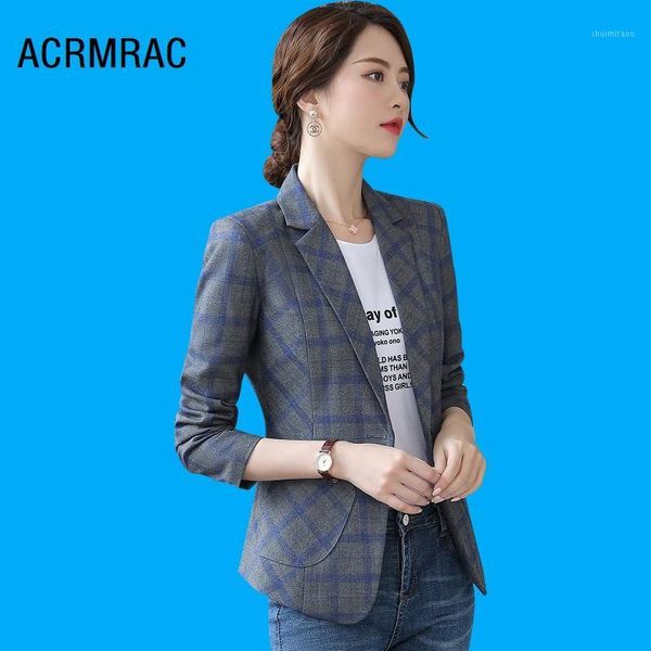 women jacket slim autumn plaid long sleeve blazers woman 7551, White;black
women jacket slim autumn plaid long sleeve blazers woman 7551, White;black
