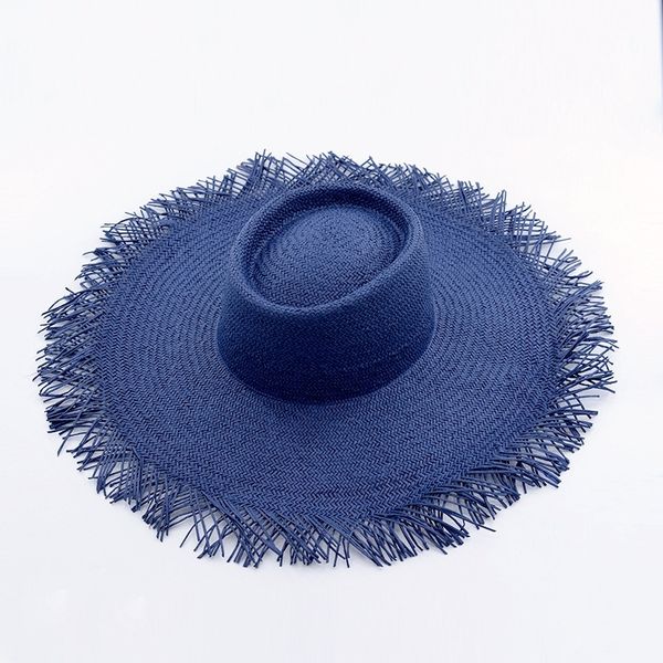 sun visor tassel wide brim summer hats for women fringe wild sunshade edging flat big straw hat beach tourism y200714, Blue;gray
sun visor tassel wide brim summer hats for women fringe wild sunshade edging flat big straw hat beach tourism y200714, Blue;gray