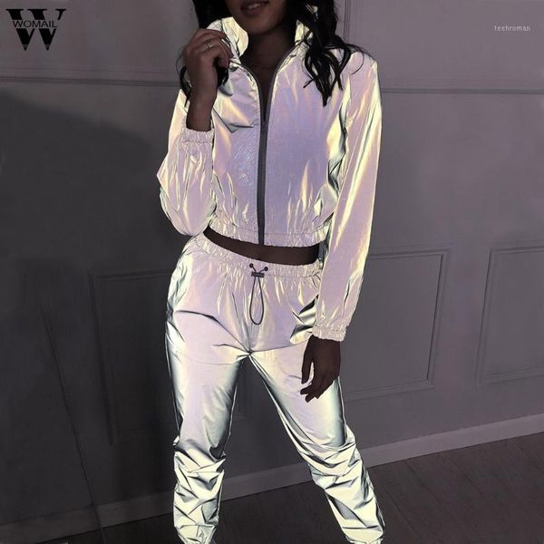 womail autumn winter 2 piece set women silver fashion reflective short long sleeve zipper crop and drawstring pant1 two dress, White
womail autumn winter 2 piece set women silver fashion reflective short long sleeve zipper crop and drawstring pant1 two dress, White