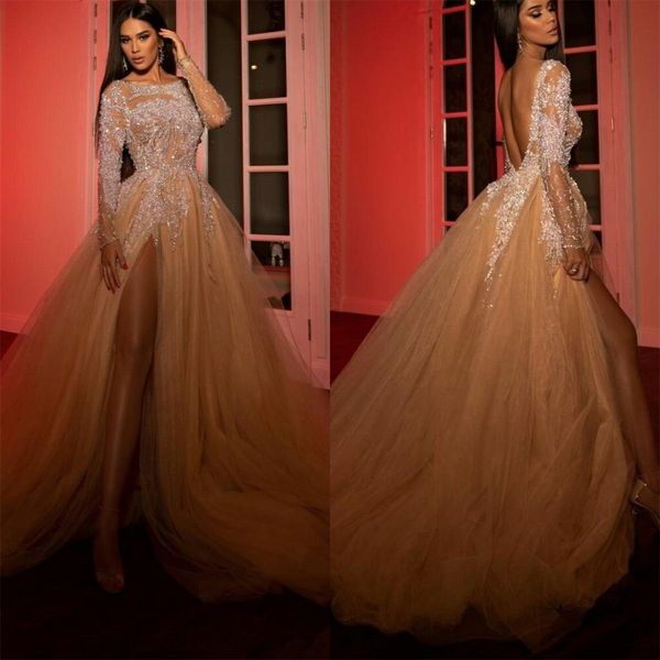2021 new sequined prom dresses thigh high slit backless eveing gowns plus size long sleeve lace vestido de novia, Black
2021 new sequined prom dresses thigh high slit backless eveing gowns plus size long sleeve lace vestido de novia, Black