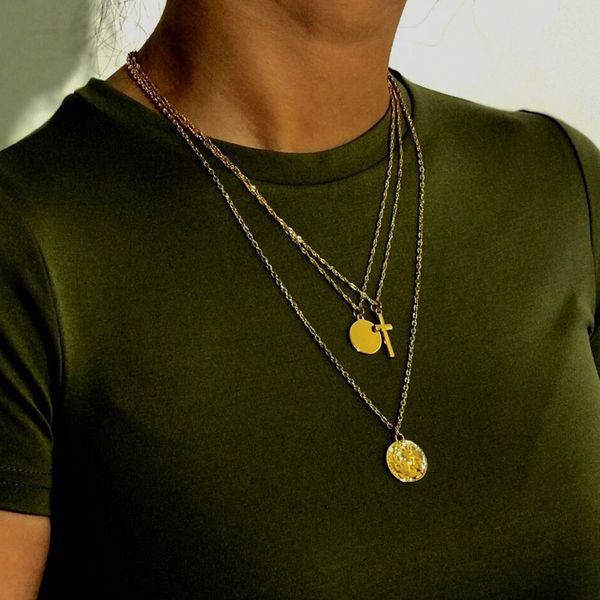 cross sequin chaoren simple multi-layer element jewelry necklace woman, Silver
cross sequin chaoren simple multi-layer element jewelry necklace woman, Silver